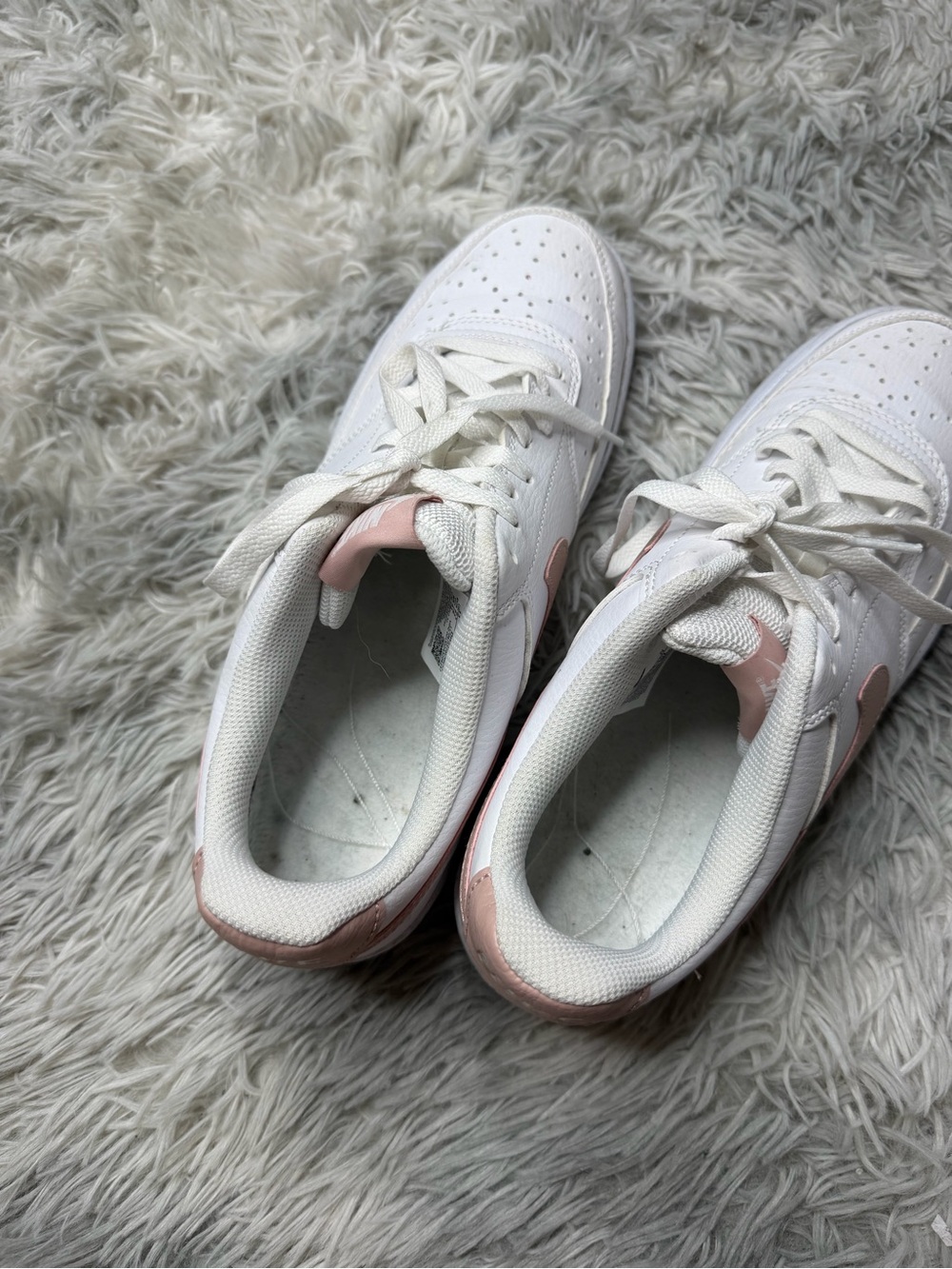Nike Court Vision Low Top Sneakers White Pink Oxford Shows Women’s Size 11 - Picture 6 of 6